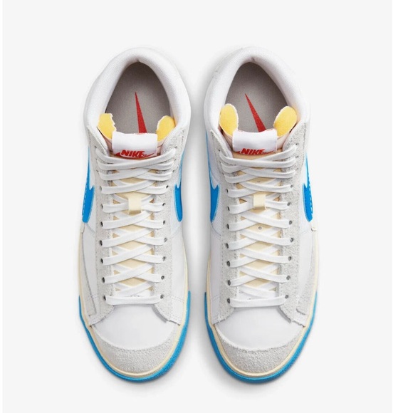 NEW Nike Blazer Mid Pro Club DQ7673-102 Men's White/Beach/Blue Sneaker Shoes 13 - Picture 2 of 14